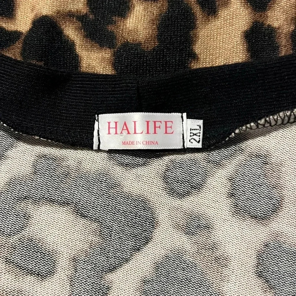 Halife Animal Print Women’s Long Sleeve Snap Cardigan 1048 - Picture 3 of 5